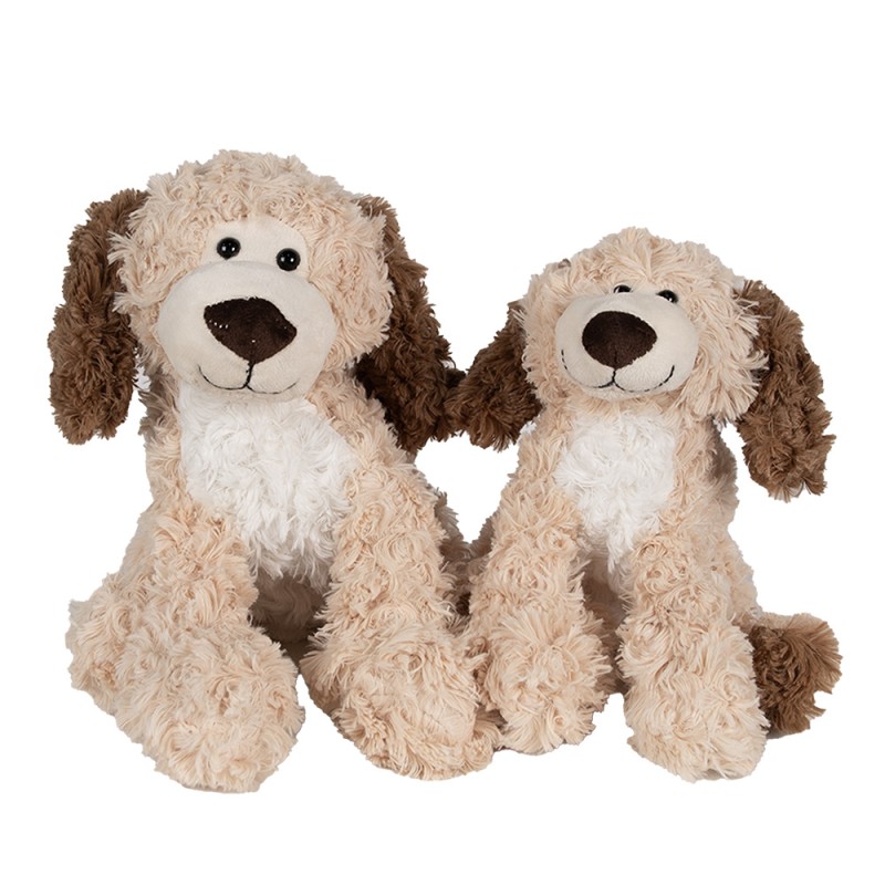 Clayre & Eef Knuffel Hond 26 cm Bruin Pluche