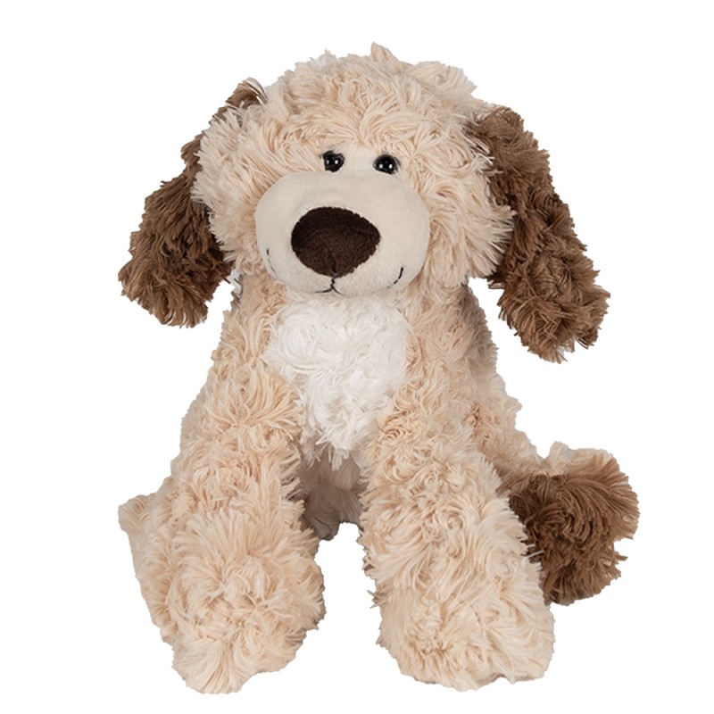 Clayre & Eef Knuffel Hond 21 cm Bruin Pluche