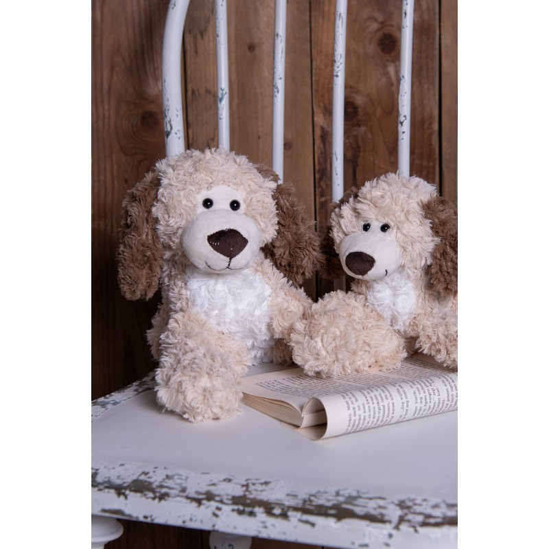 Clayre & Eef Knuffel Hond 21 cm Bruin Pluche