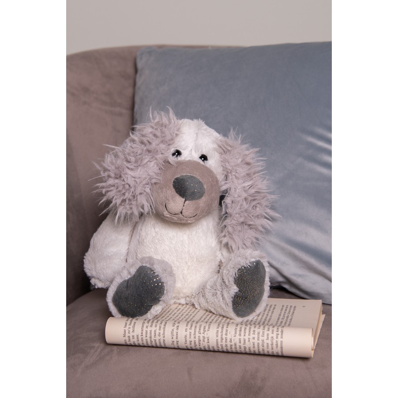 Clayre & Eef Stuffed toy Dog 32 cm Grey Plush