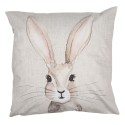 Clayre & Eef Housse de coussin 45x45 cm Beige Polyester Lapin