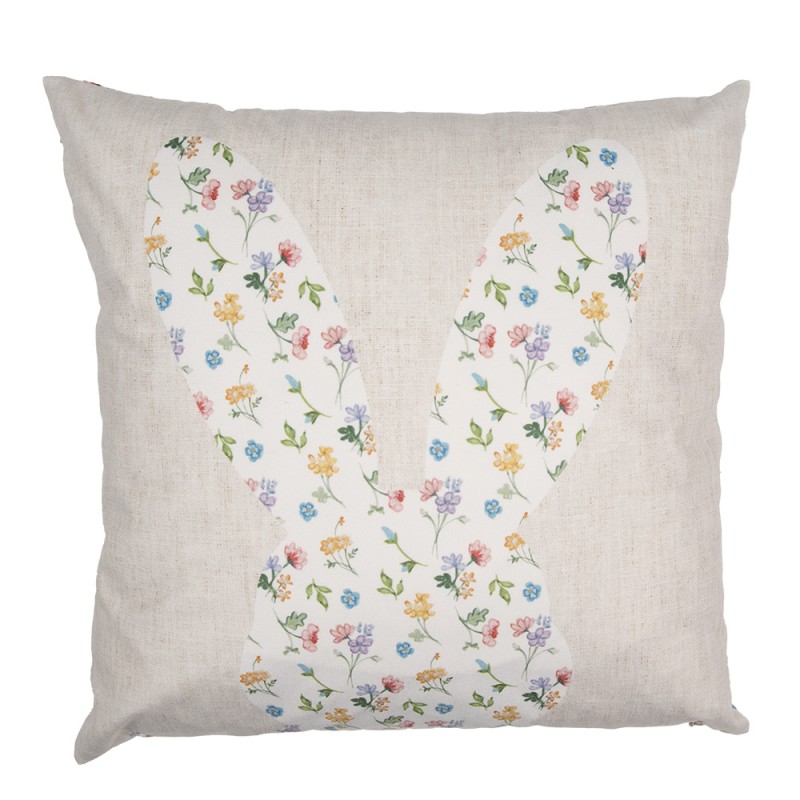 Clayre & Eef Cushion Cover 45x45 cm Beige Polyester Rabbit