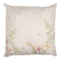 Clayre & Eef Housse de coussin 45x45 cm Beige Vert Polyester Fleurs