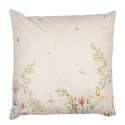 Clayre & Eef Cushion Cover 45x45 cm Beige Green Polyester Flowers