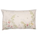 Clayre & Eef Housse de coussin 30x50 cm Beige Vert Polyester Fleurs