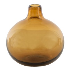 Clayre & Eef Vase Ø 11x11 cm Braun Glas Rund