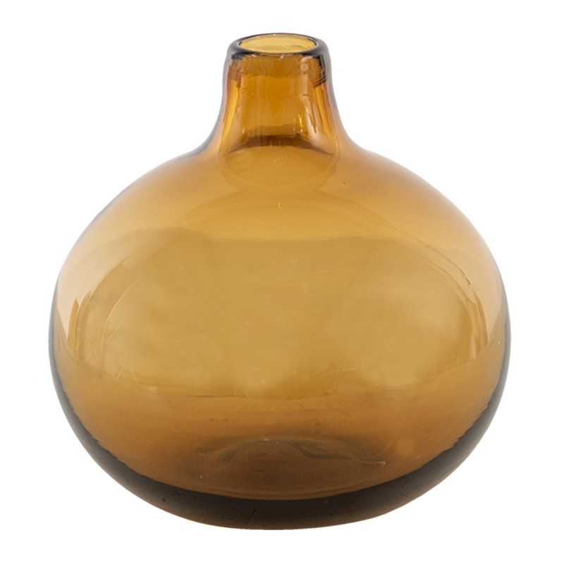 Clayre & Eef Vase Ø 11x11 cm Brown Glass Round
