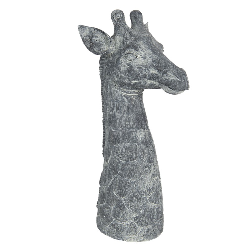 Clayre & Eef Figur Giraffe 24x22x47 cm Grau Weiß Polyresin