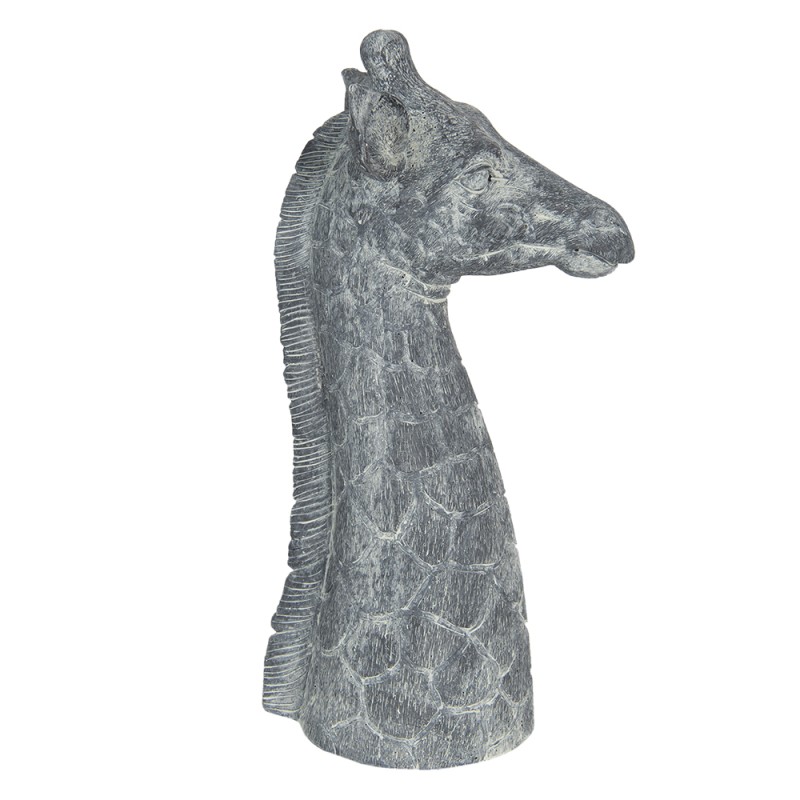 Clayre & Eef Figurine Girafe 24x22x47 cm Gris Blanc Polyrésine