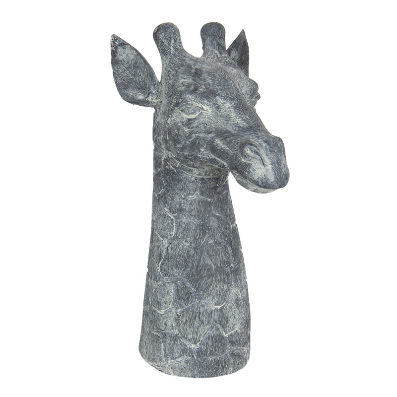 Clayre & Eef Figur Giraffe 24x17x37 cm Grau Weiß Polyresin