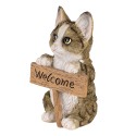 Clayre & Eef Figurine Cat 12x9x19 cm Brown Polyresin Welcome