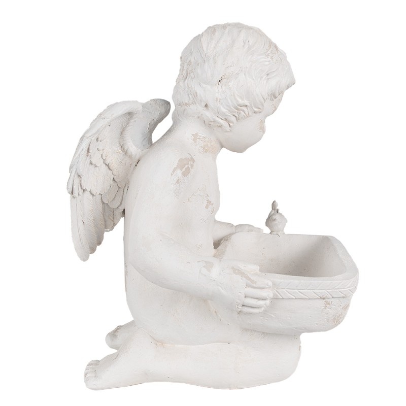 Clayre & Eef Statuetta decorativa Angelo 36x39x51 cm Bianco Materiale ceramico
