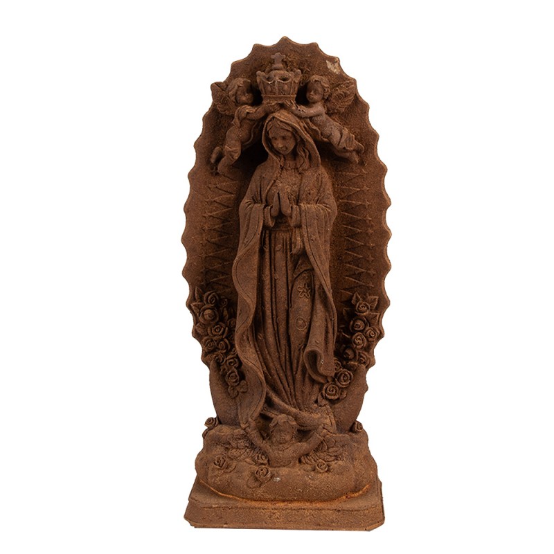 Clayre & Eef Statuetta decorativa Maria 13x9x31 cm Marrone Poliresina
