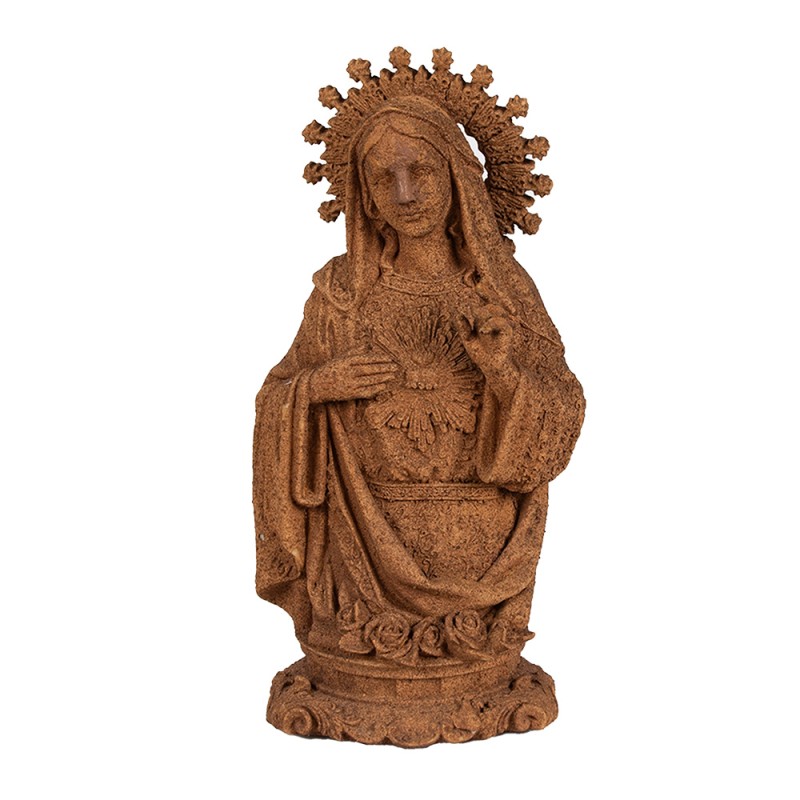 Clayre & Eef Statuetta decorativa Maria 28 cm Marrone Poliresina