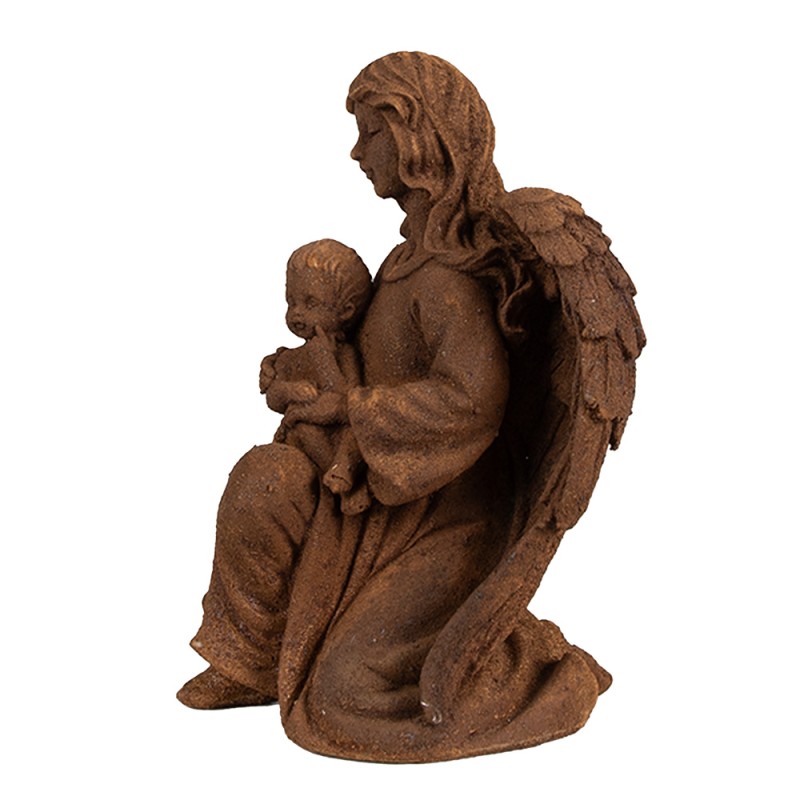 Clayre & Eef Decorative Figurine Angel 18 cm Brown Polyresin
