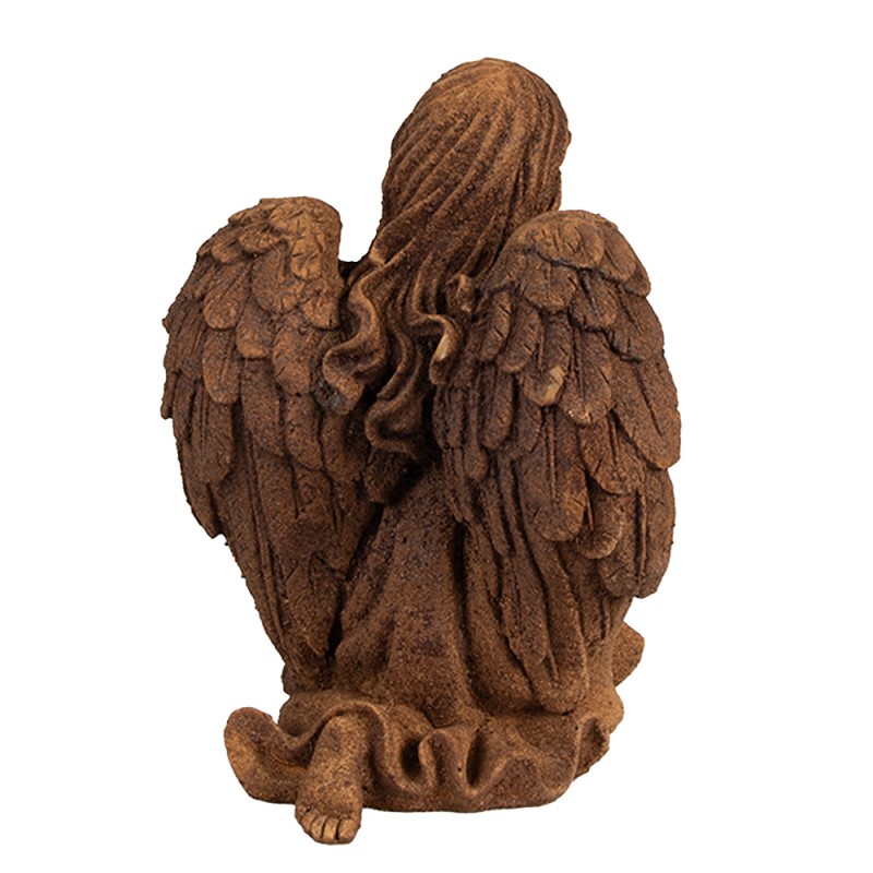 Clayre & Eef Figurine décorative Ange 18 cm Marron Polyrésine