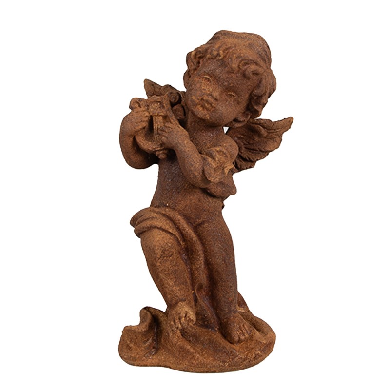 Clayre & Eef Decorative Figurine Angel 14 cm Brown Polyresin