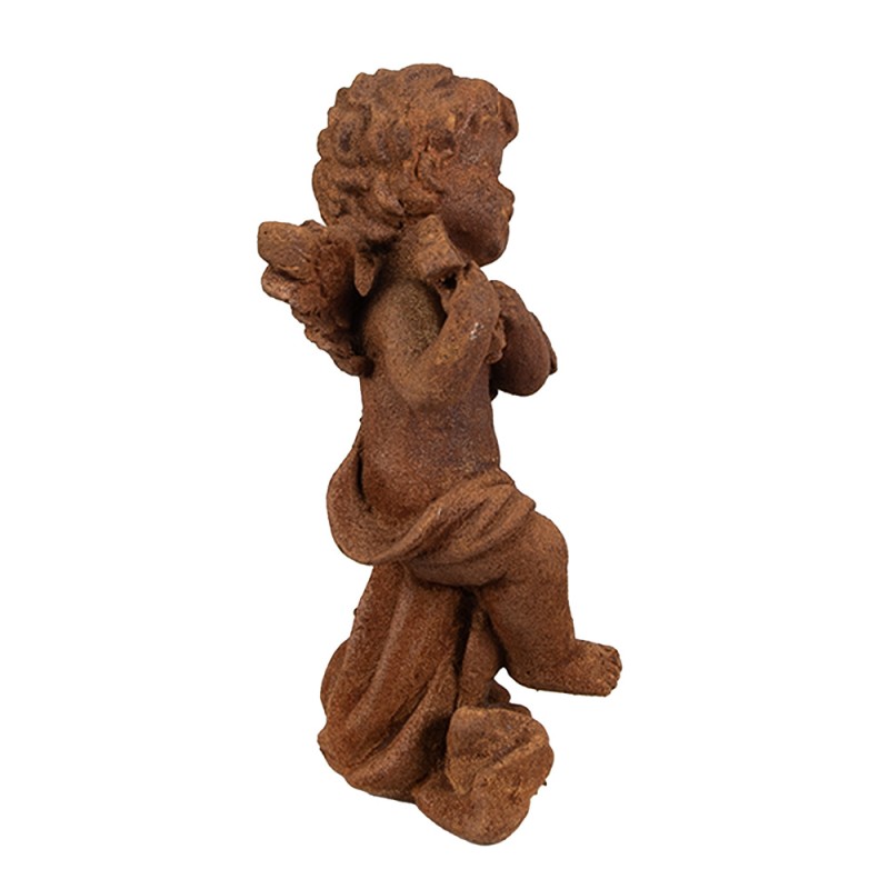 Clayre & Eef Statuetta decorativa Angelo 14 cm Marrone Poliresina