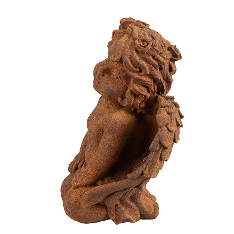 Clayre & Eef Decorative Figurine Angel 11 cm Brown Polyresin