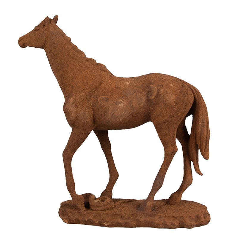 Clayre & Eef Figurine décorative Cheval 21x7x21 cm Marron Polyrésine