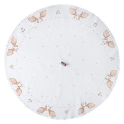 Clayre & Eef Theedoek  Ø 80 cm Wit Bruin Katoen Rond Konijn