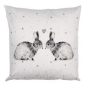 Clayre & Eef Cushion Cover 45x45 cm White Polyester Rabbit