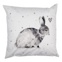 Clayre & Eef Cushion Cover 45x45 cm White Polyester Rabbit