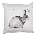 Clayre & Eef Housse de coussin 45x45 cm Blanc Polyester Lapin