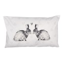 Clayre & Eef Cushion Cover 30x50 cm White Polyester Rabbits