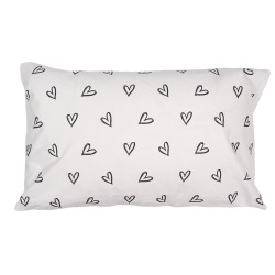 Clayre & Eef Kussenhoes  30x50 cm Wit Polyester Konijnen