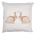 Clayre & Eef Cushion Cover 45x45 cm White Polyester Rabbits