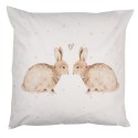 Clayre & Eef Housse de coussin 45x45 cm Blanc Polyester Lapins