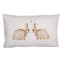 Clayre & Eef Kissenbezug 30x50 cm Weiß Polyester Kaninchen