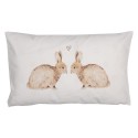 Clayre & Eef Housse de coussin 30x50 cm Blanc Polyester Lapins