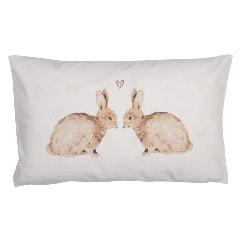 Clayre & Eef Federa per cuscino 30x50 cm Bianco Poliestere Conigli