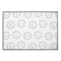 Clayre & Eef Placemats Set van 6 48x33 cm Wit Grijs Katoen Kat