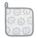 Clayre & Eef Presina 20x20 cm Bianco Grigio  Cotone Gatto