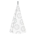 Clayre & Eef Asciugamani da cucina Ø 80 cm Bianco Grigio  Cotone Rotondo Gatto