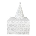 Clayre & Eef Asciugamani da cucina Ø 80 cm Bianco Grigio  Cotone Rotondo Gatto