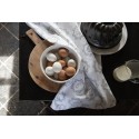 Clayre & Eef Asciugamani da cucina Ø 80 cm Bianco Grigio  Cotone Rotondo Gatto