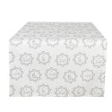 Clayre & Eef Table Runner 50x140 cm White Grey Cotton Cat