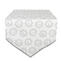 Clayre & Eef Table Runner 50x160 cm White Grey Cotton Cat