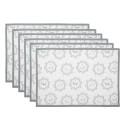 Clayre & Eef Sets de table set de 6 48x33 cm Blanc Gris Coton Chien
