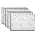 Clayre & Eef Placemats Set of 6 48x33 cm White Grey Cotton Dog