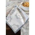 Clayre & Eef Torchon 50x70 cm Blanc Gris Coton Chien