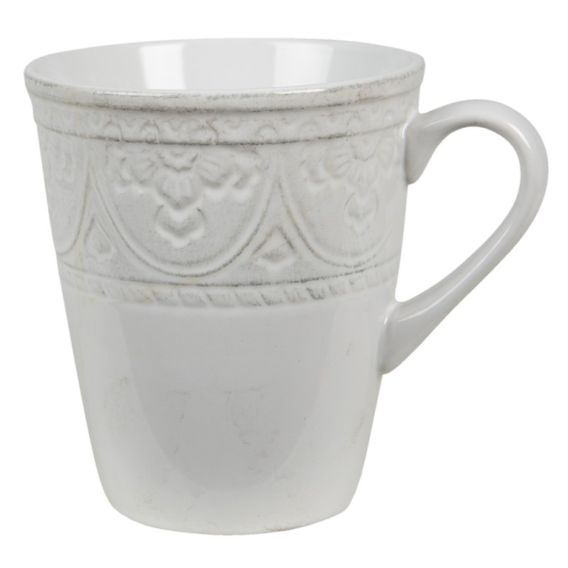 Clayre & Eef Tasse 450 ml Weiß Keramik