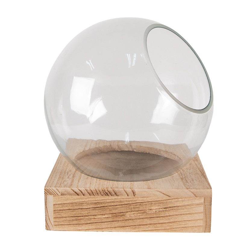 Clayre & Eef Vase 20x20x20 cm Brown Wood Glass