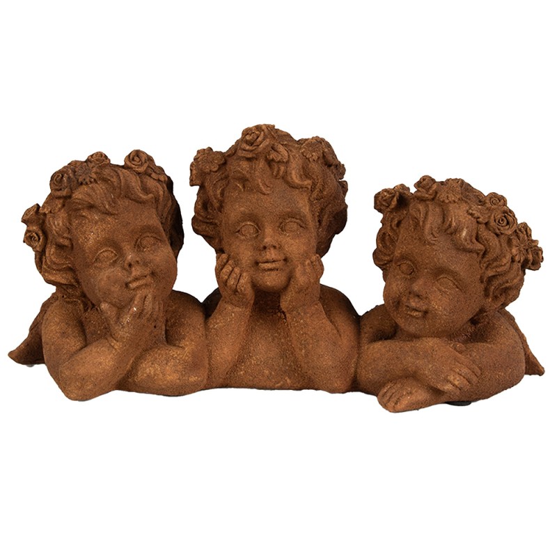 Clayre & Eef Decorative Figurine Angel 26x9x13 cm Brown Polyresin
