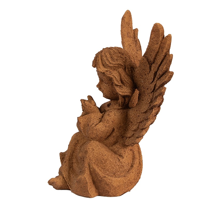 Clayre & Eef Figurine décorative Ange 15 cm Marron Polyrésine