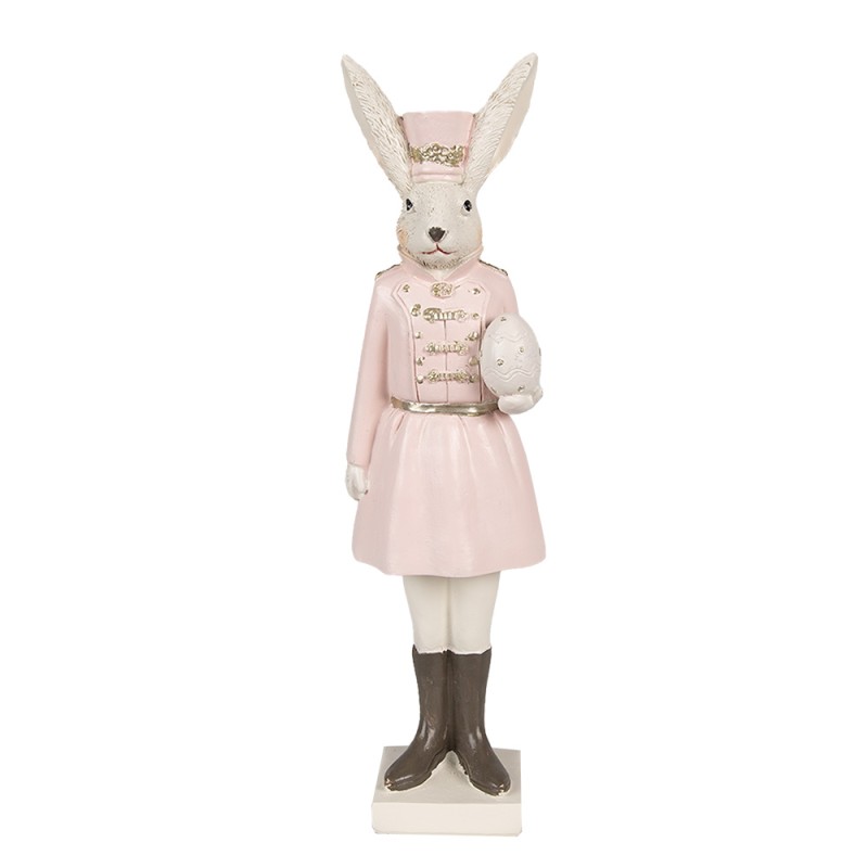 Clayre & Eef Figur Kaninchen 23 cm Beige Rosa Polyresin